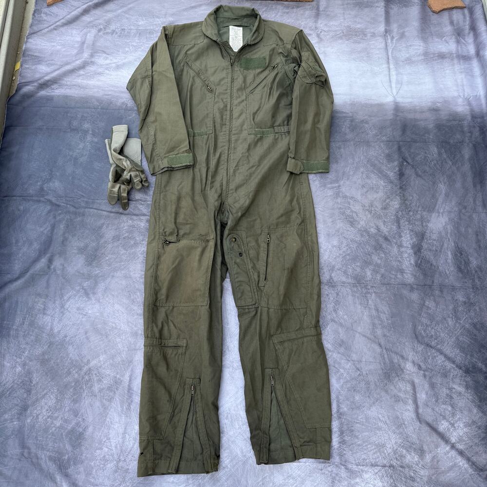 Vintage 1980's Air Force Military Fire Resistant Summer Flyer's Coveralls Sz 42R